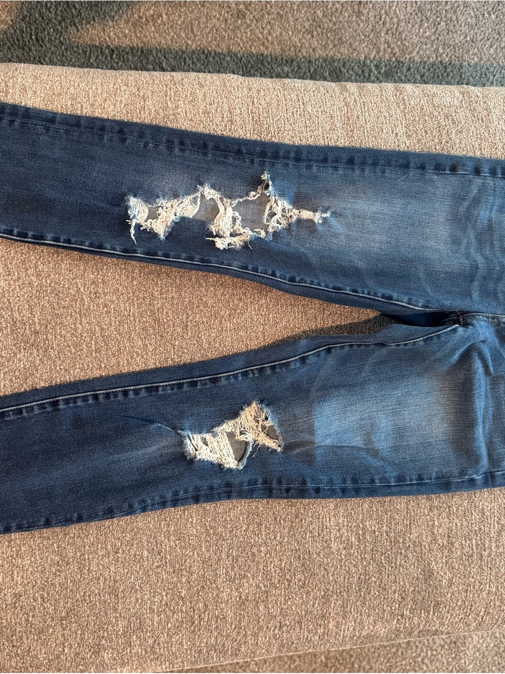 American Eagle Outfitters Dark Blue Distressed Skinny Jeans